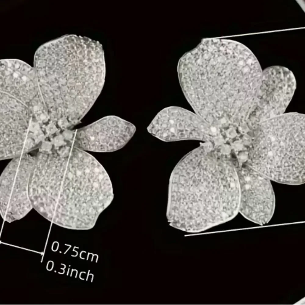 Elegant Silver Floral Earrings